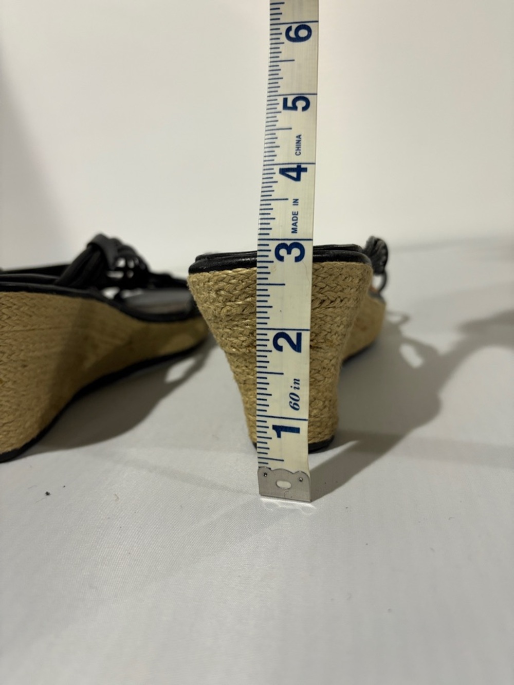 Artisan Black Strappy Wedge Sandals - Espadrille Detail - Picture 5 of 6